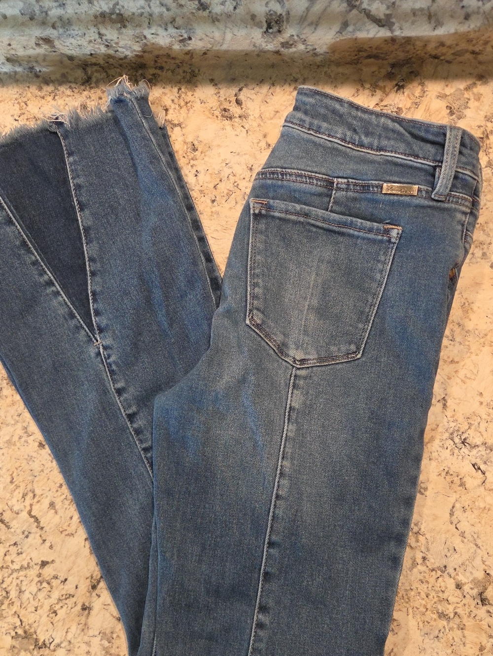 Women's Flare Kancan Jeans in Medium Blue Stretch Denim